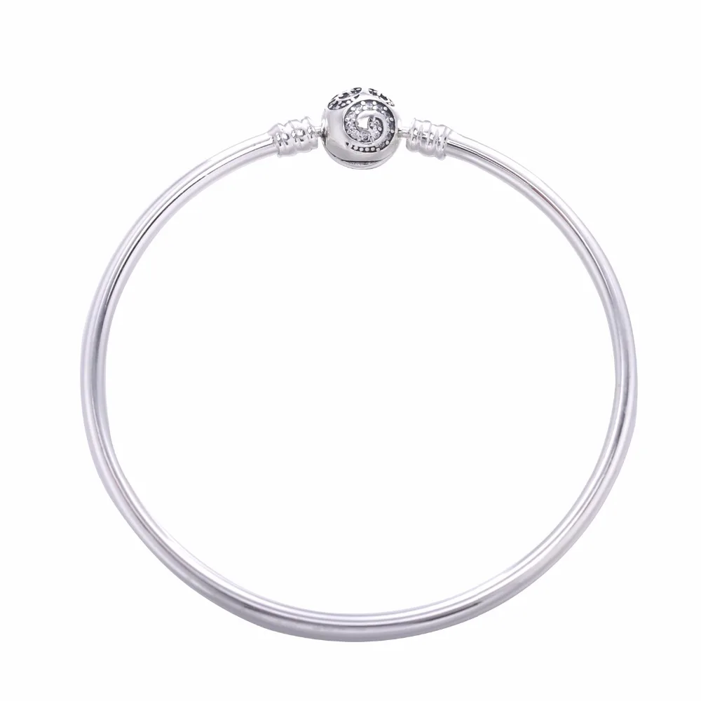 2017 new 100 925 sterling silver bangle rose Fit Original charms silver Bracelet bangle For Women