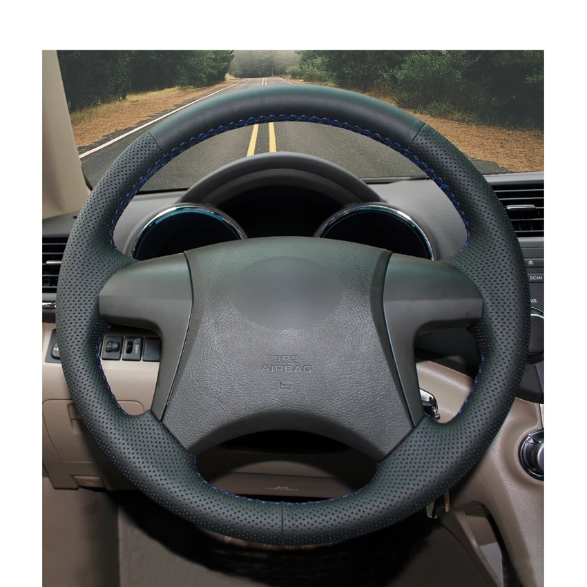 Черный PU искусственная кожа ручная прошитая крышка рулевого колеса автомобиля для Toyota Highlander 2008 2009 2010 2011 2012 2013 Camry