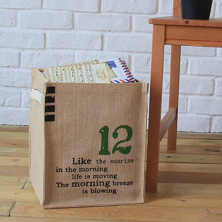 Джут zakka Настольный ящик для хранения корзина из натуральных материалов коробка сумка для хранения краткое ведро для белья сумка для хранения ткани корзина для хранения Eco-Friendly