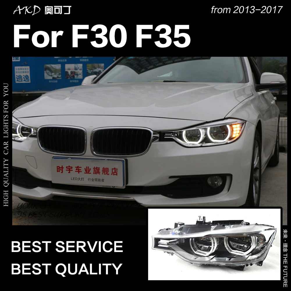 АКД стайлинга автомобилей для F30 F35 фары 2013- 320i 318i 325i фары DRL HID фара ангельский глаз биксеноновые фары аксессуары