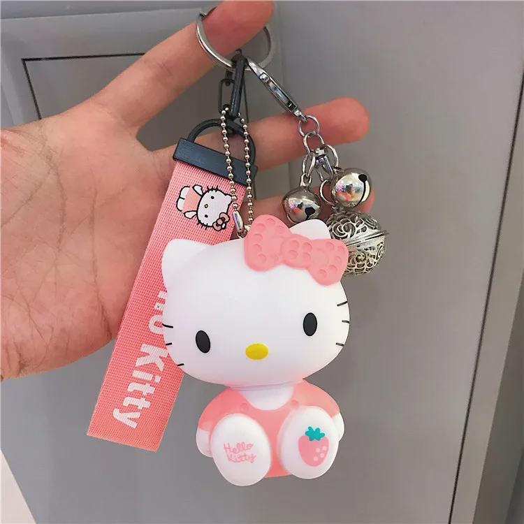 Cute Hello Kitty Keychain Pom Pom Porte Clef Bag Car Key Ring Cartoon