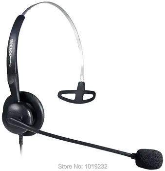 

Free Shipping 2 PCS/LOT RJ9 RJ11 plug headset Call Center Headset Headphones Ear Phone Headband Noise Canceling headset