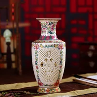 New Design Antique Jingdezhen China Ceramic Vase Chinese Pierced Vase For Christmas Gift 1