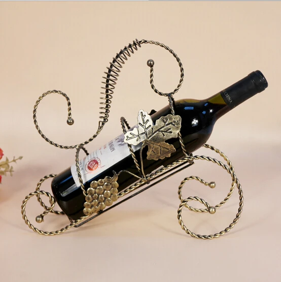 Виски для бутылок вина шампанского держатель велосипедный Винный Стеллаж стойка для бутылок декоративные металлические стеллажи для вина бронза 1 шт. A2045