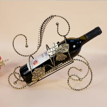 

whisky champagne wine bottle holder bicycle wine rack bottle display rack decorative metal wine racks bronze 1 pc A2045