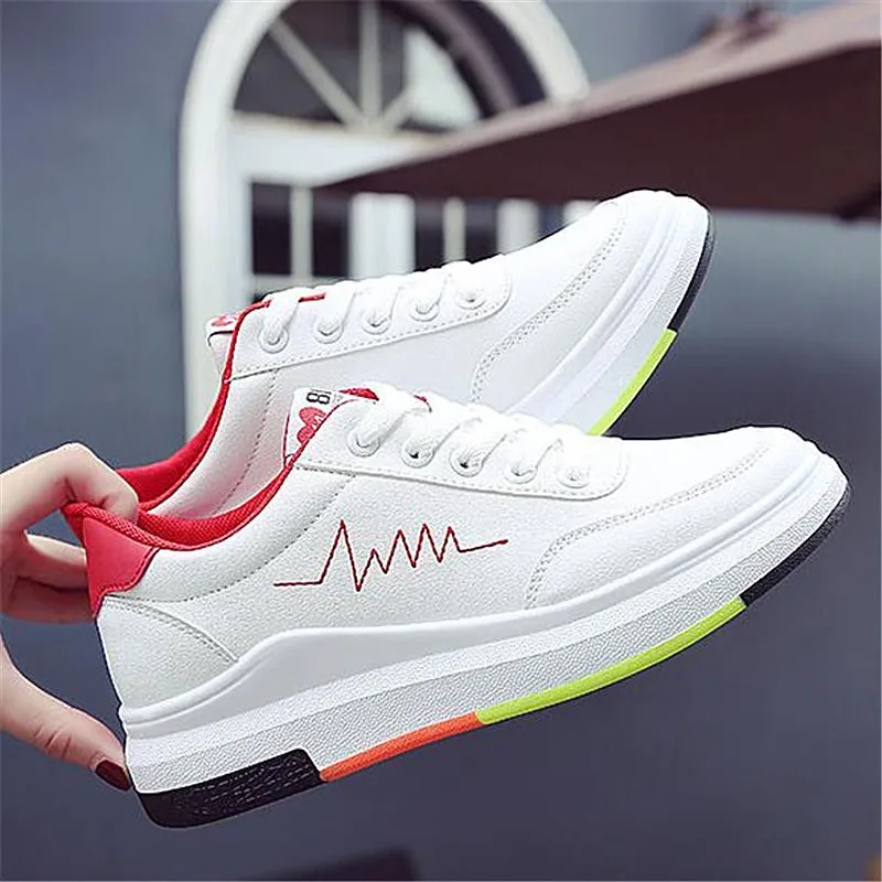 

2019 New spring fashion women's wedge platform sneakers breathable casual shoes low to help lace-up women vulcanized shoes M519
