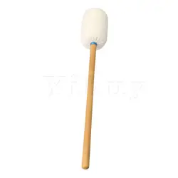 Yibuy 41 см Lengh бас барабаны молотки stick 110x68 мм белый фетр головы бамбука деревянные ручки ударные запчасти