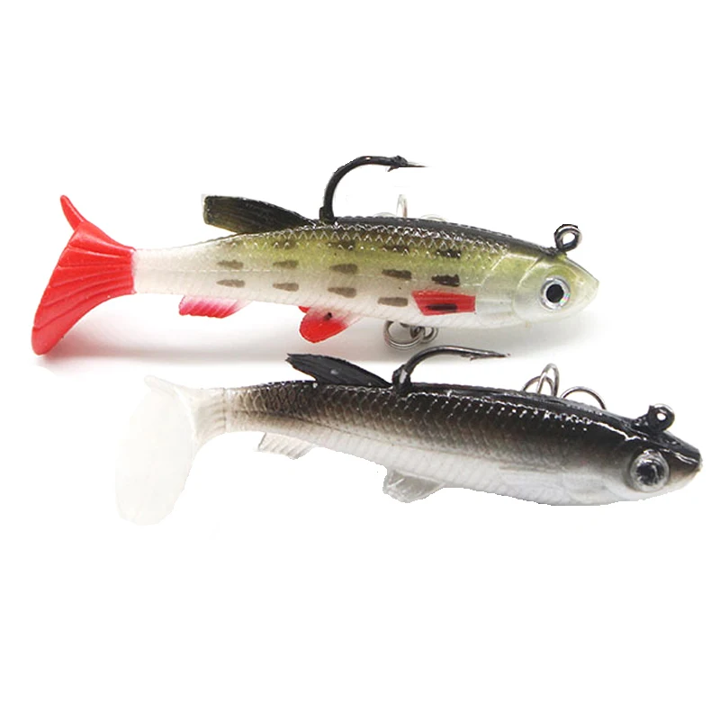 

5pcs/lot Soft Fishing Lures Lead Fish With Hook Wobblers Artificial Bait Silicone Fishing Lure Sea Bass Carp Fishing Tackle X330