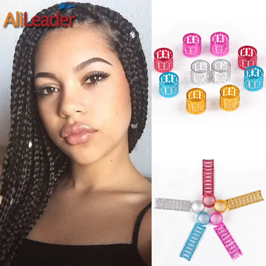 100 Pcs/Set Adjustable Metal Hair Beads For Braids, 5 Colors 9mm*8.5mm Extensions Hair Rings