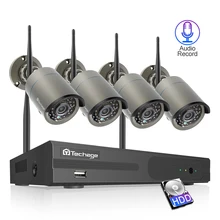 Techage 4CH система видеонаблюдения беспроводная 1080P HD NVR 4 шт. 2.0MP ИК