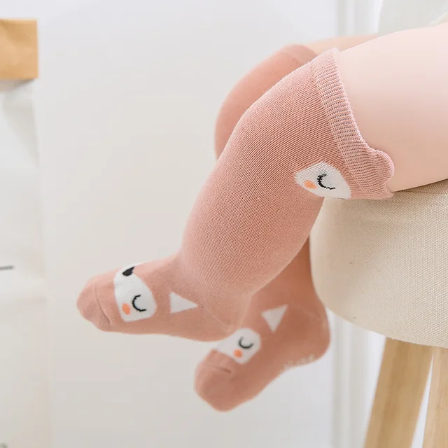 Cotton Baby Socks Animal Knee High Kids Boy Girl Socks Anti Slip