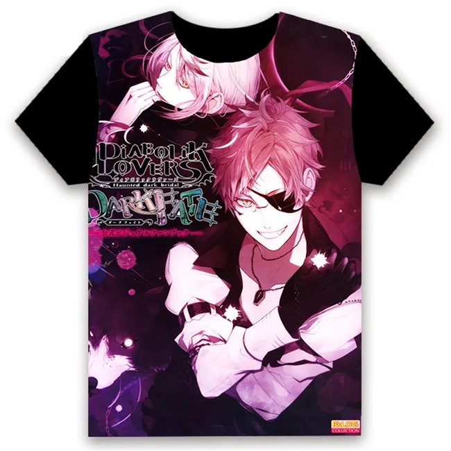 Модная мужская футболка, аниме, DIABOLIK LOVERS, Sakamaki Shu sakamaki reiji, косплей, короткий рукав, унисекс, повседневная черная футболка, топы, лето - Цвет: 12