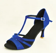 Wholesale Ladies Girls Blue Satin Ballroom Latin Samba Salsa Ceroc Tango Dance Shoes All Size