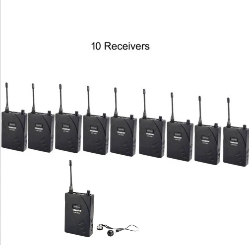 UHF Wireless Tour Guide Translation System 10 Receivers