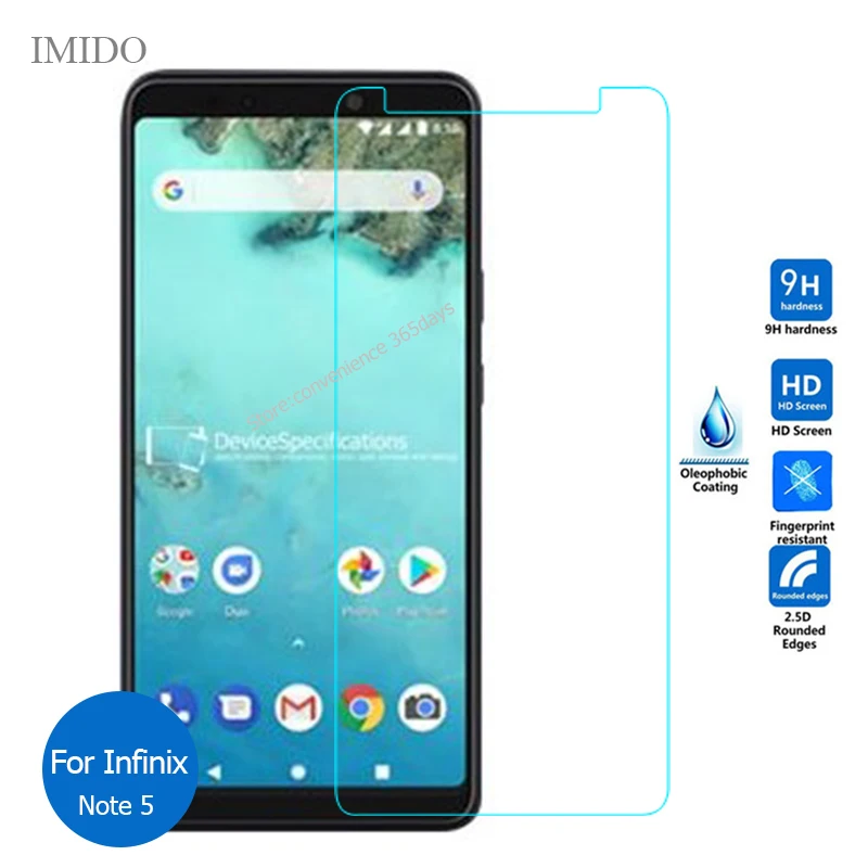 For Infinix Note 5 Tempered Glass Screen Protector 2.5 9h Safety