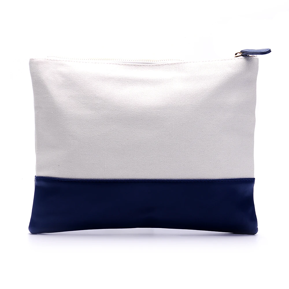 leather bottom cavas clutch (1)
