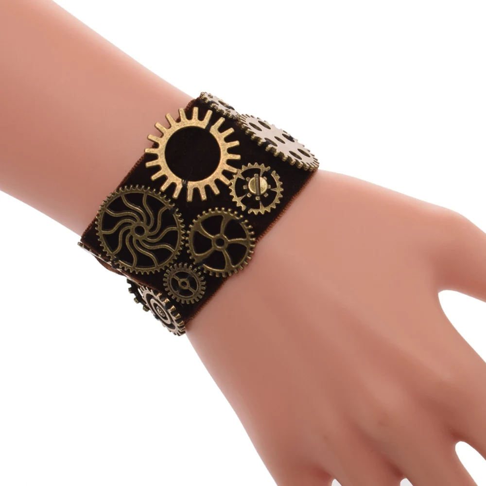 

1pc Steampunk Gear Wrist Cuff Punk Bracelet Retro Bangle Victorian Costume Props