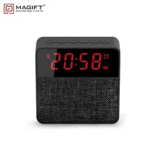 Magift Clock Speaker Bluetooth Wireless Column 3.5mm Audio Cable TF Card Udisk FM Radio Portable Bluetooth Speakers for Computer