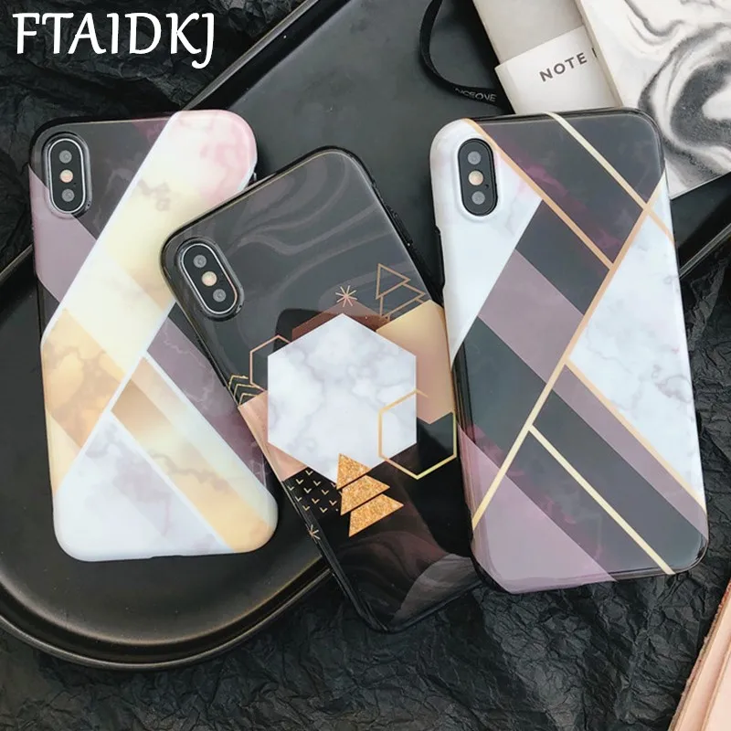 FTAIDKJ Luxury Marble Phone Case For iPhone XS Max XR X Case For iPhone