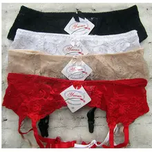 Женский сексуальный кружевной Бандаж с бантом, три линии, пряжка, пояс для подвязок, 4 регулируемые подтяжки, ремни
