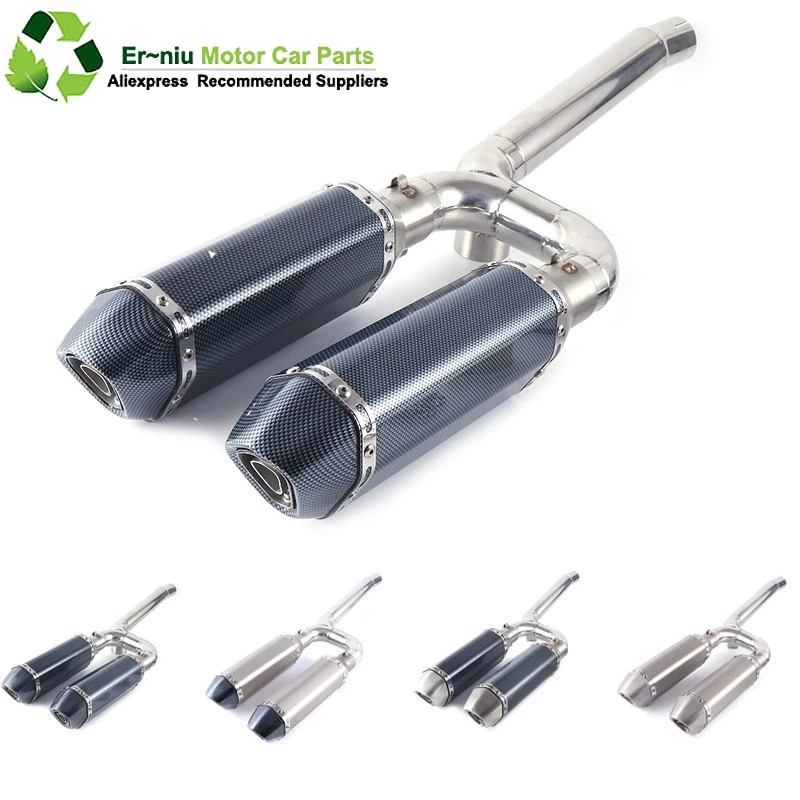 

FZ6S FZ6N Motorcycle Exhaust Muffler full system slip on pipe Connecting pipe + exhaust for yamaha FZ-6N FZ-6S FZ6