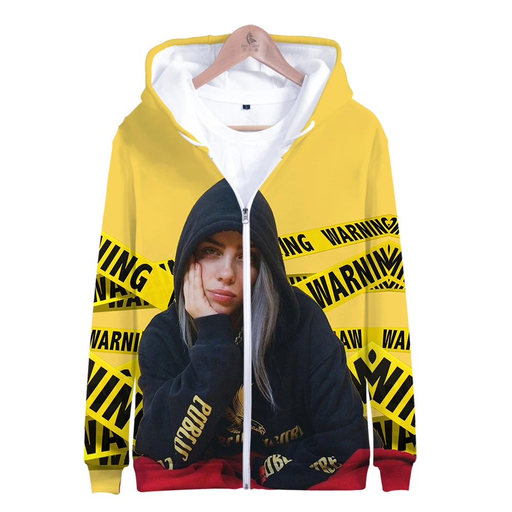 

2019 singer Billie Eilish NEW album When We All Fall Asleep, Where Do We Go Zipper hooded sweatshirt Men/Women hot sale clothes