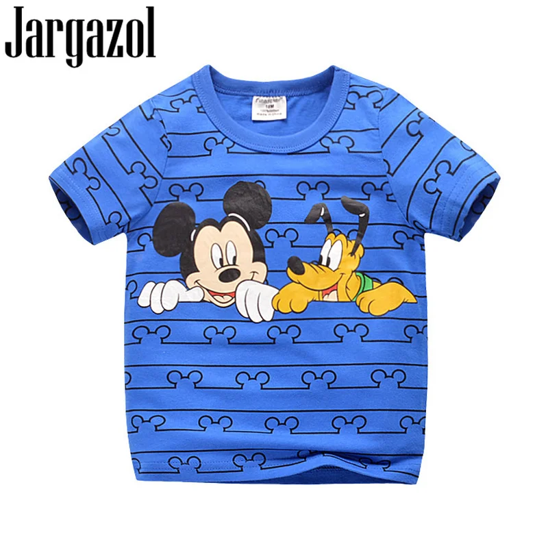 

Jargazol Boys Tops 2019 New Cartoon Mickey Dog Printed Short Sleeve T Shirt Cute Girls Shirts Black Shirt Kids Clothes Outfits