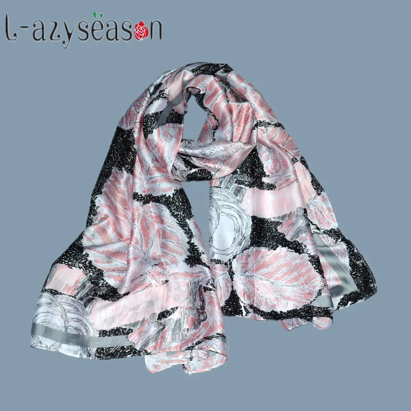 Дизайнерские бренды люксовые женские шифоновые хиджаб шеи сатиновый шарф зимние шелковые шарфы женские повязки на голову длинные обертывания Леди Пашмины - Цвет: HZY017pink