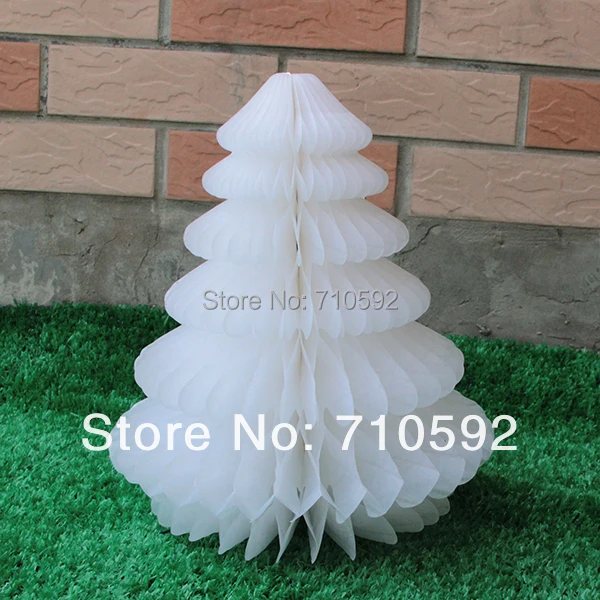 White 27.5cm(11inch) 6pcs Handmade Christmas Trees Tissue