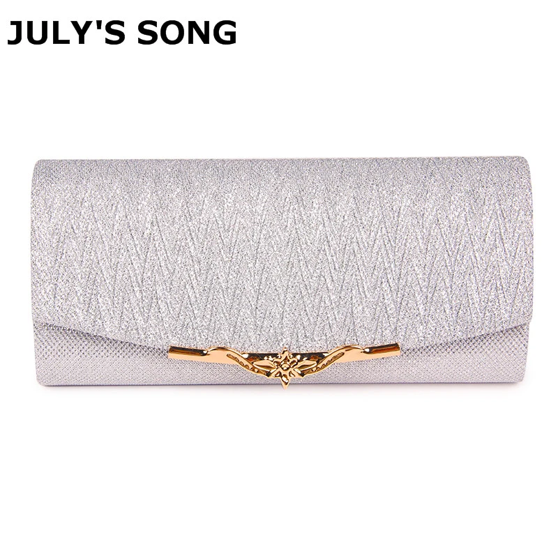 Koop JULY #039;S LIED Shiny Vrouwen Avond Bruiloft Clutch Bag Met Ketting Luxe Glitter Party Bridal Dames Handtassen Bolsa Mujer