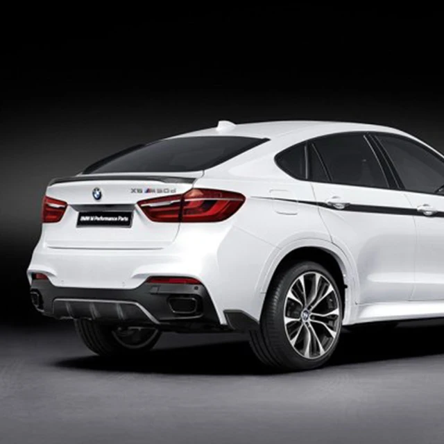 F16 X6 Modified M Perform Style Fiberglass Primer Rear Luggage Compartment Spoiler Car Wing For ...