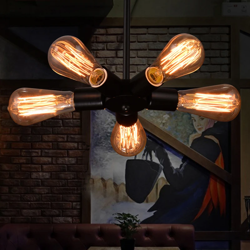 

Nordic retro pendant lights fixtures lampara Vintage industrial lighting Spider Pendant Lamp Loft Antique Fixtures Luminaire