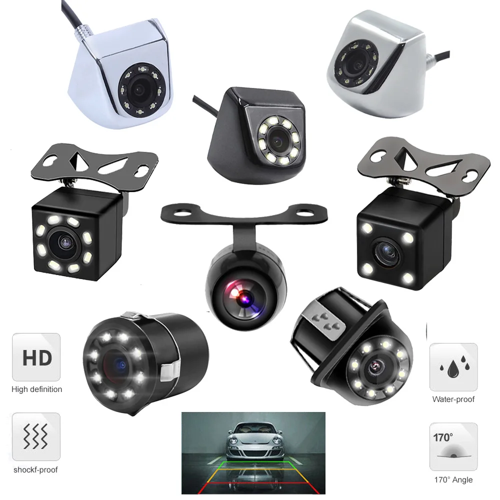 

4/8 LED light Car Rear View Camera Night Vision Waterproof Auto Parking Camera Back HD Wire 170 Degree reversing camera