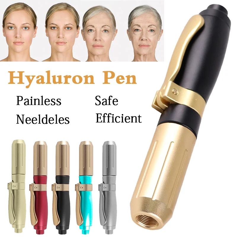 

New Color Hyaluronic Injection Pen Massage Atomizer Pen Kit High Pressure Acid Guns Anti Wrinkle Water Syringe Needle Injection