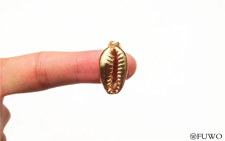 24k Gold Dipped Real Natural Cowrie Shell Pendant 10