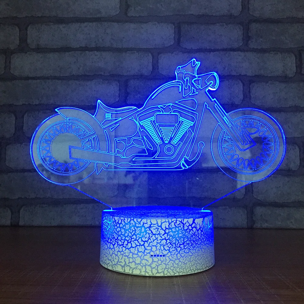 Moto 7 цветов меняющиеся лампы Usb прикроватная декоративная 3d стерео настольная