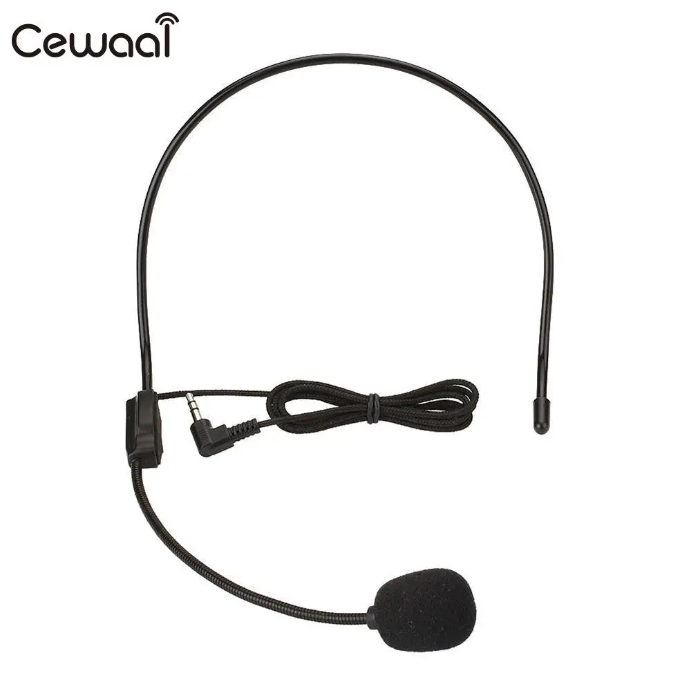 Cewaal 3.5mm Wired Headworn Microphone Microfono MIC For Voice Amplifier Loudspeaker Speaker Speech | Электроника