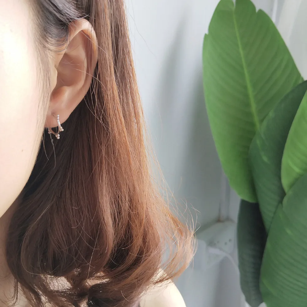 925 серебро серьги полукруг круглые серьги дикий простой темперамент девушек; серебряные серьги украшения