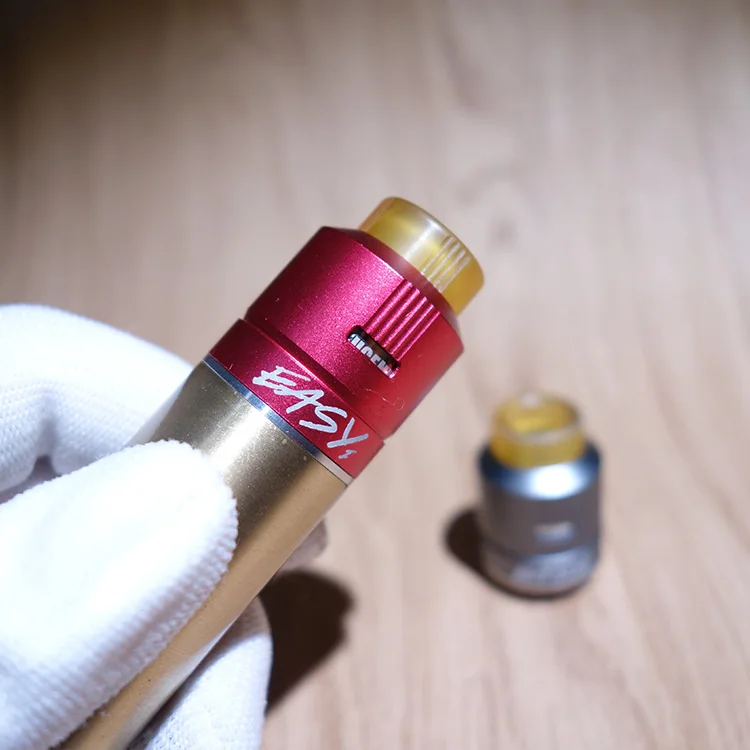 

Eugene Afk Studio Easy One EDA RDA 24mm Atomizer With Prebuilt Coil For Starter Dual Coil Vape Tank Big Cloud 0.15ohm