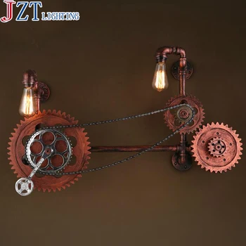 

M Best Price E27*2 Loft Retro Iron Wall Restaurant Bar Cafe Creative Industrial Iron Rust Wind Pipe Wall Lamp Aisle Axle