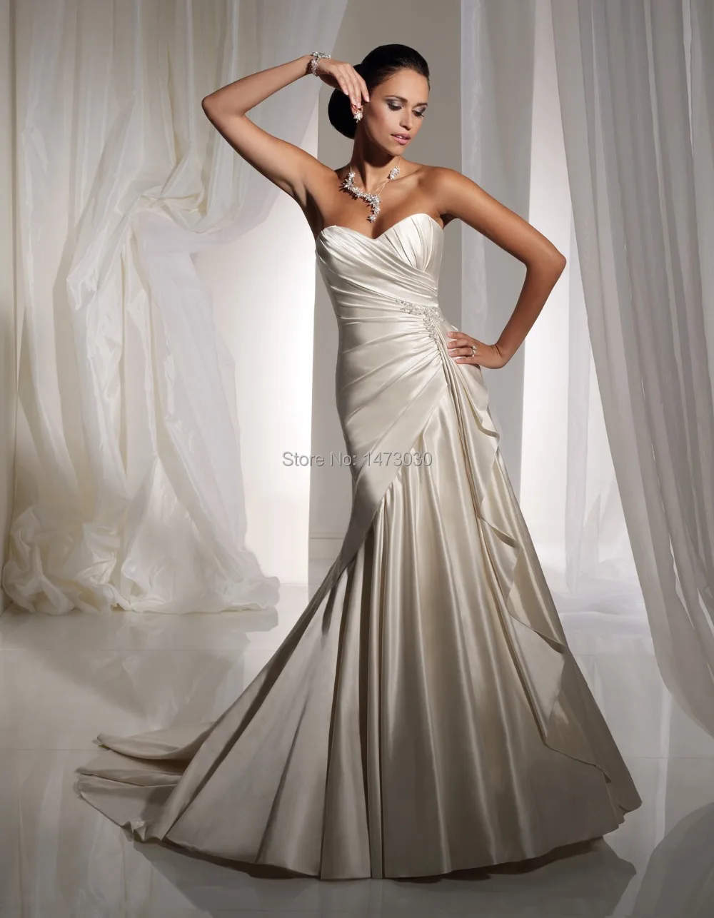 plain satin gown