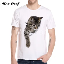 3D Cute Cat T-shirts Men Brand Clothes Novelty Tops Tees Summer Print Funny Animal T shirt Hipster short sleeve T-shirts L11-86
