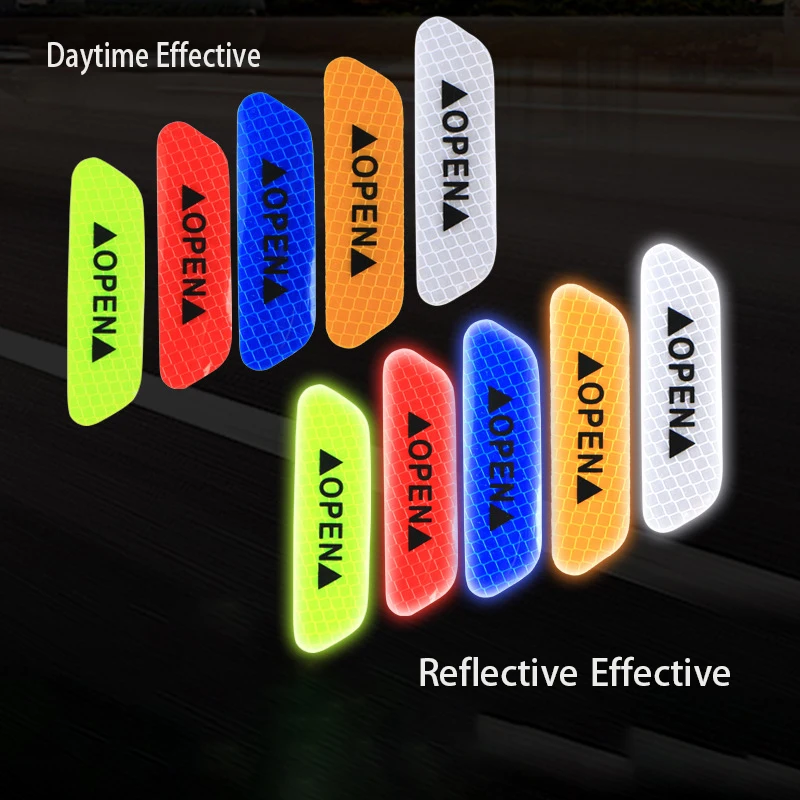 4pcs Car styling Door Open Warning Reflective stickers For SEAT Ibiza Toledo Arosa Alhambra Exeo FR Supercopa Mii Cordoba Cupra