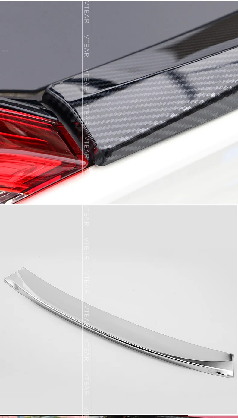 Vtear for Toyota C-HR CHR carbon fiber car sopiler Tail decoration panel cover Chromium Styling Sticker accessories