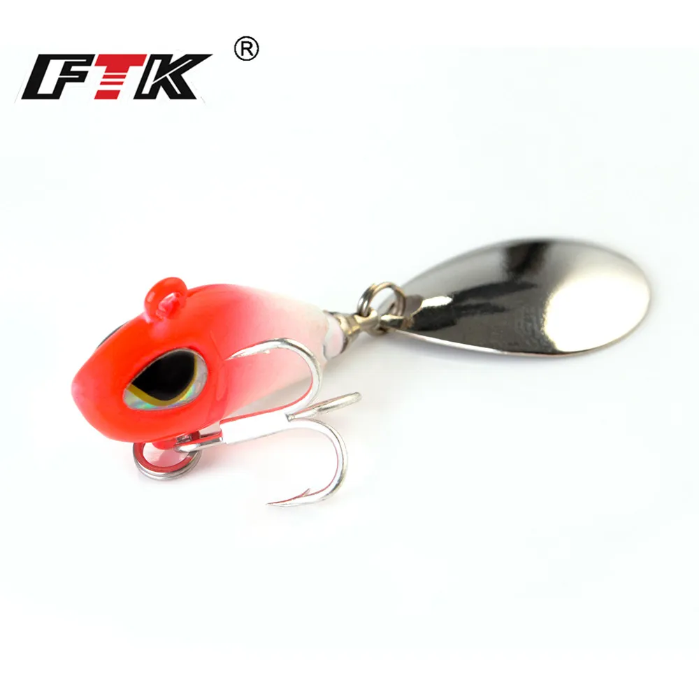 FTK Mini Ложка Vib приманка 10 г/15 г металлические рыболовные приманки с блестками