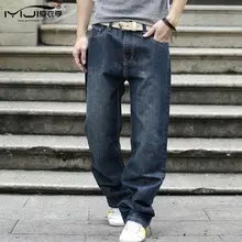 Loose Casual Men Jeans Large Size Baggy Jeans 28-44 Size Washed Straight Robin Denim Black Ripped Biker Jeans Men Mp58 Z40