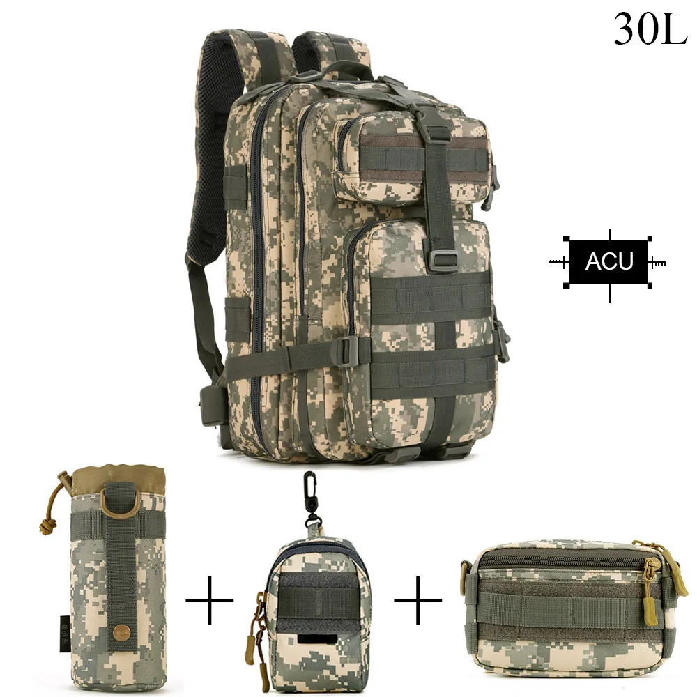 SINAIRSOFT 30L-40L 3P охотничий рыболовный Змеиный тактический рюкзак военный походный рюкзак спортивные туристические рюкзаки S410/S411 - Цвет: 30 ACU