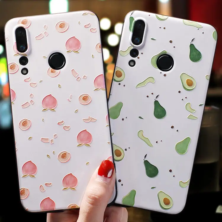 Милый мультяшный чехол с тиснением авокадо персик для huawei nova 5 Pro i 4 4e (P30 Lite) 3e p20lite 3
