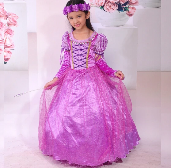 110 150cm Halloween Costumes birthday gift girl kid princess Rapunzel