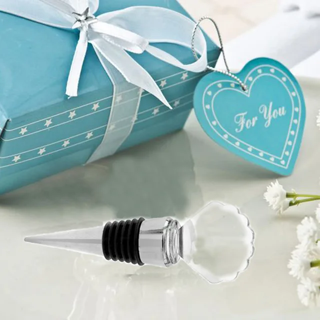 50pcs Crystal Seashell Bottle Stopper Wedding Favors Anniversary